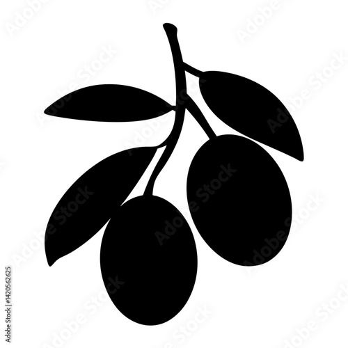 sapodilla fruit minimalist silhouette vector icon - for graphic design projects sapodilla, Modern Artwork.