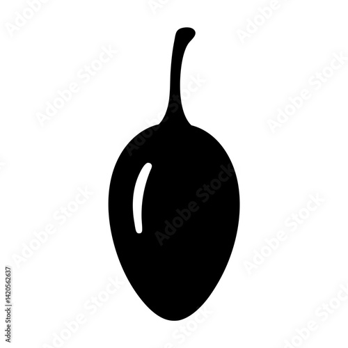 sapodilla fruit minimalist silhouette vector icon - for graphic design projects sapodilla, Modern Artwork.
