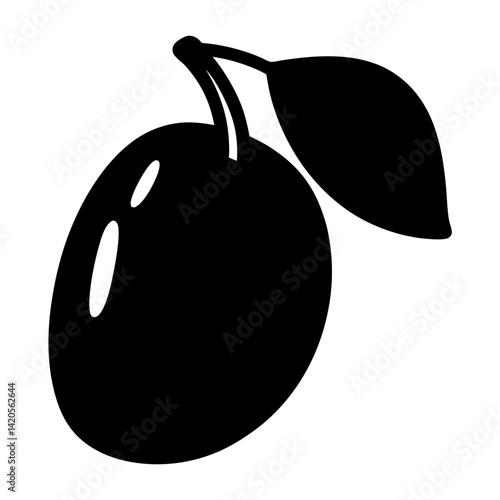 sapodilla fruit minimalist silhouette vector icon - for graphic design projects sapodilla, Modern Artwork.