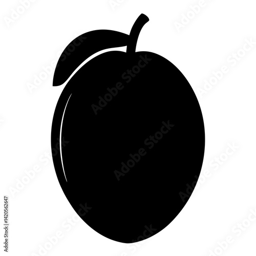 sapodilla fruit minimalist silhouette vector icon - for graphic design projects sapodilla, Modern Artwork.