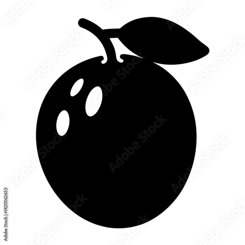 sapodilla fruit minimalist silhouette vector icon - for graphic design projects sapodilla, Modern Artwork.