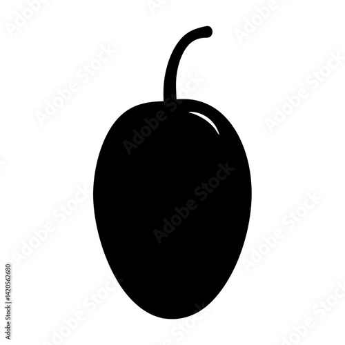 sapodilla fruit minimalist silhouette vector icon - for graphic design projects sapodilla, Modern Artwork.