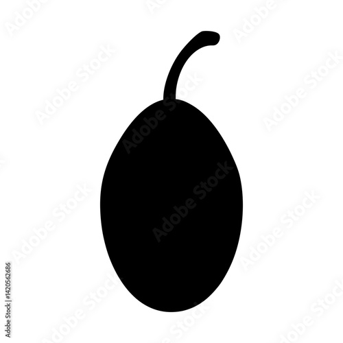 sapodilla fruit minimalist silhouette vector icon - for graphic design projects sapodilla, Modern Artwork.