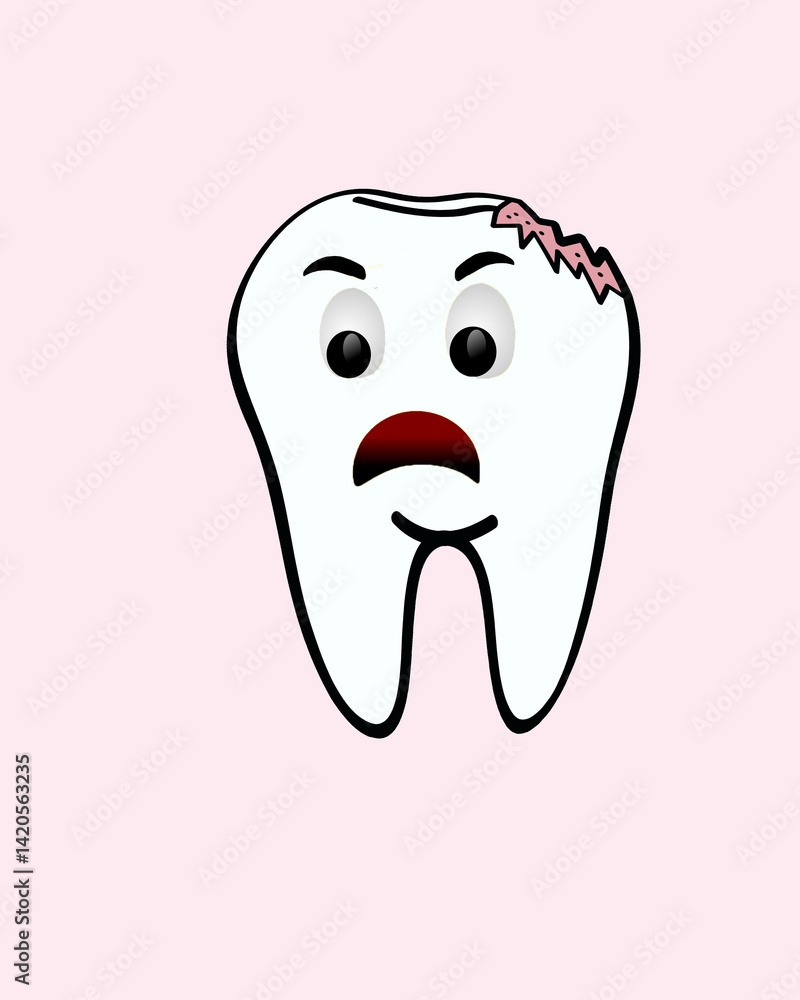 Illustration of a diseased molar in an unhealthy condition Illustration of a diseased molar in an unhealthy condition
