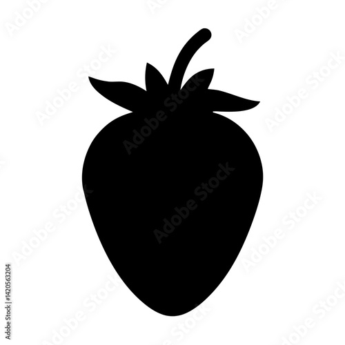 strawberry fruit minimalist silhouette vector icon - for graphic design projects strawberry, Modern Artwork.