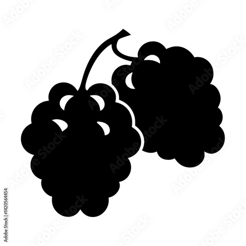 blackberries fruit minimalist silhouette vector icon - for graphic design projects blackberries, Modern Artwork.