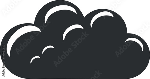 A stylized dark cloud illustration representing overcast weather and atmospheric conditions.