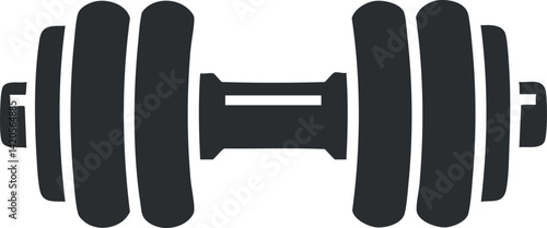 A black dumbbell symbolizing fitness and strength training for workouts and exercises.