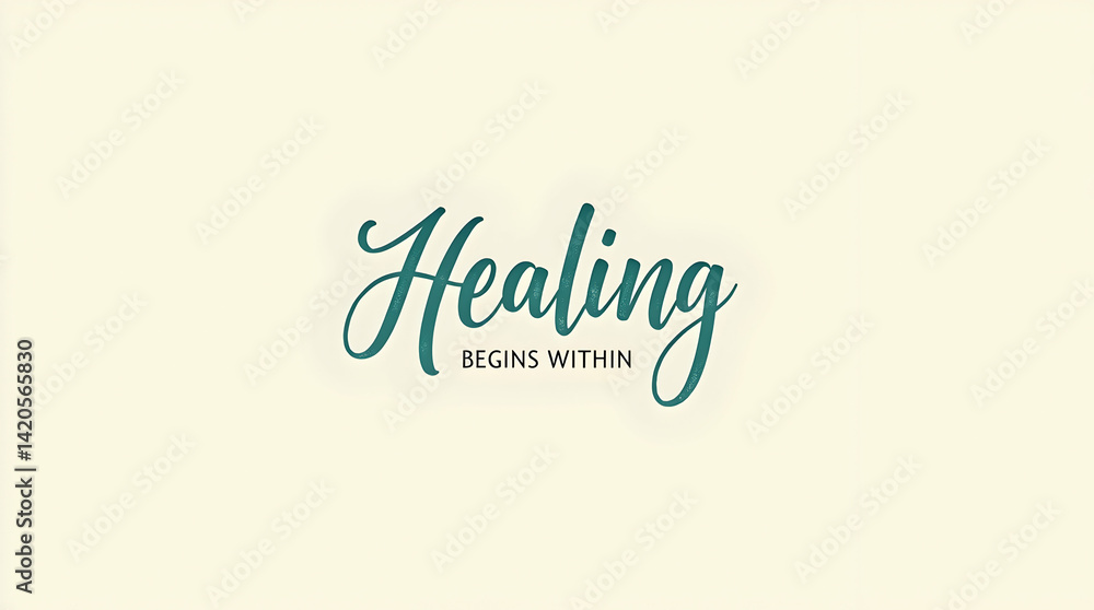 Fototapeta premium Calming Typography with Teal and Beige