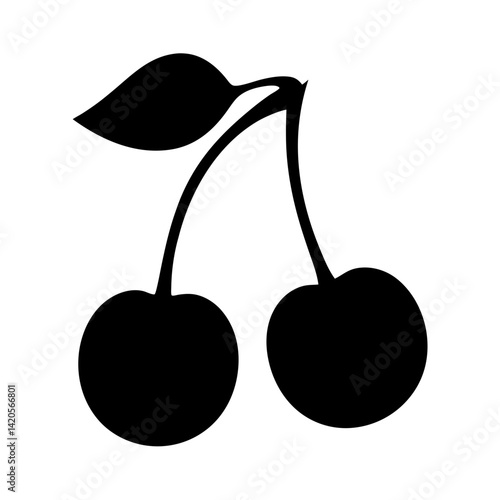 cherry fruit minimalist silhouette vector icon - for graphic design projects cherry, Modern Artwork.