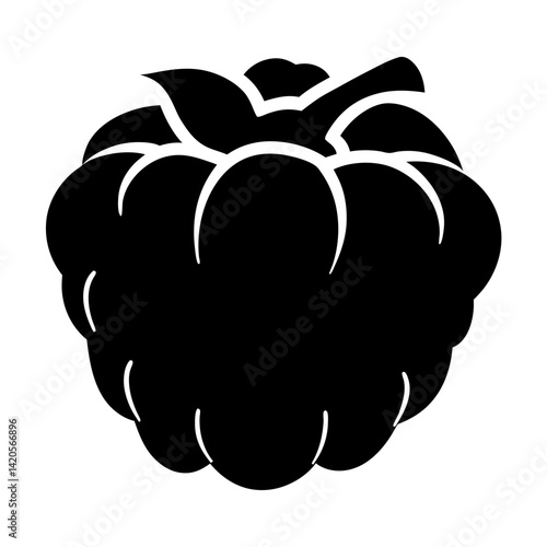 cloudberry fruit minimalist silhouette vector icon - for graphic design projects cloudberry, Modern Artwork.