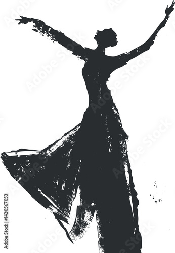 A striking silhouette of a dancer expressing freedom and grace through dynamic movement.