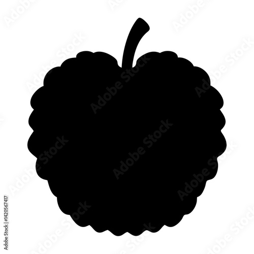 custard apple fruit minimalist silhouette vector icon - for graphic design projects custard apple, Modern Artwork.