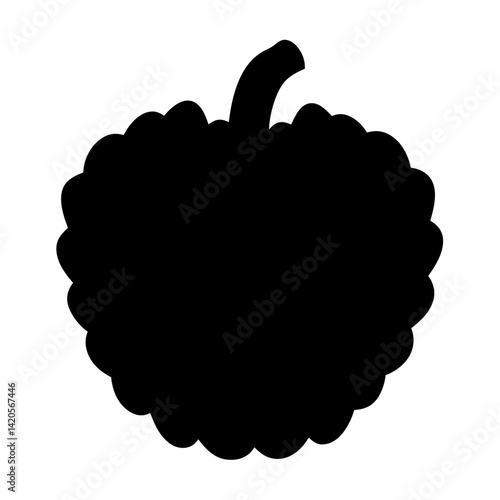 custard apple fruit minimalist silhouette vector icon - for graphic design projects custard apple, Modern Artwork.