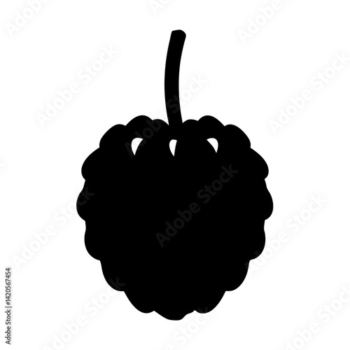 custard apple fruit minimalist silhouette vector icon - for graphic design projects custard apple, Modern Artwork.