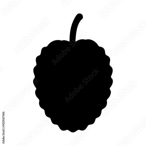 custard apple fruit minimalist silhouette vector icon - for graphic design projects custard apple, Modern Artwork.
