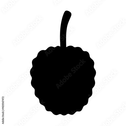 custard apple fruit minimalist silhouette vector icon - for graphic design projects custard apple, Modern Artwork.