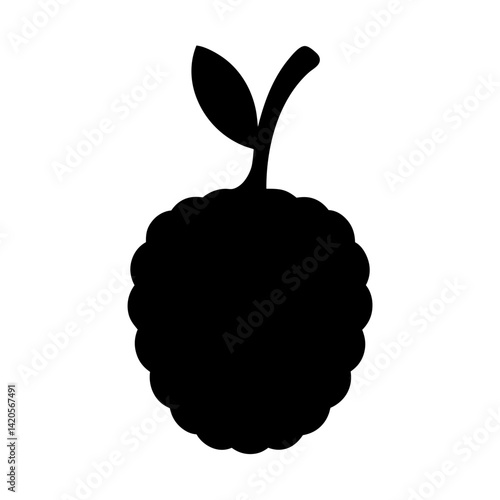 custard apple fruit minimalist silhouette vector icon - for graphic design projects custard apple, Modern Artwork.