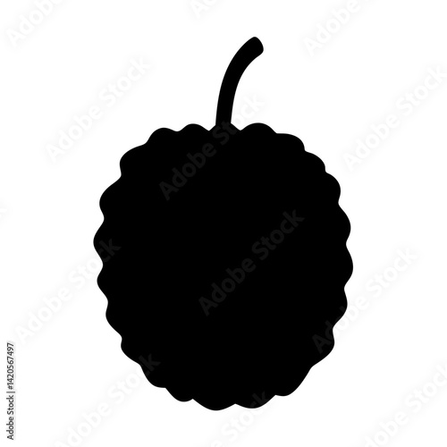 custard apple fruit minimalist silhouette vector icon - for graphic design projects custard apple, Modern Artwork.