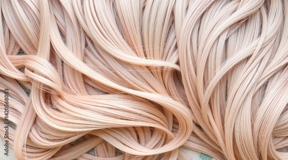 Wavy light blonde hair strands on a background for hairstyling and coloring Wavy light blonde hair strands on a background for hairstyling and coloring