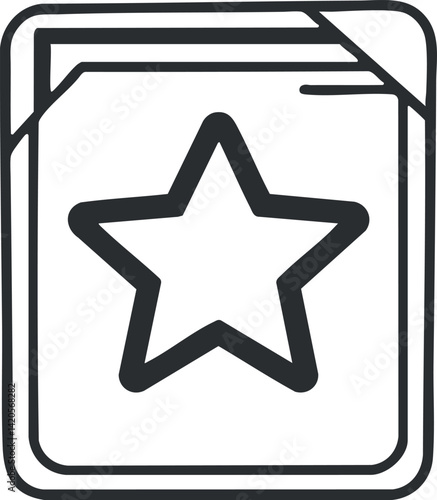 A simple outline icon of a folder with a star symbol representing favorites or highlights.