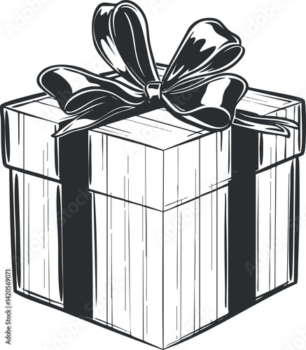 A beautifully wrapped gift box with a ribbon ready for celebration and special occasions.