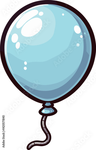 シンプルな青い風船のイラスト
