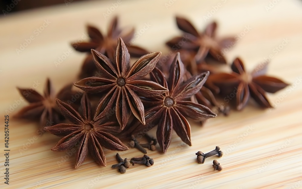Fototapeta premium Star Anise Spice Closeup Aromatic Food Photography