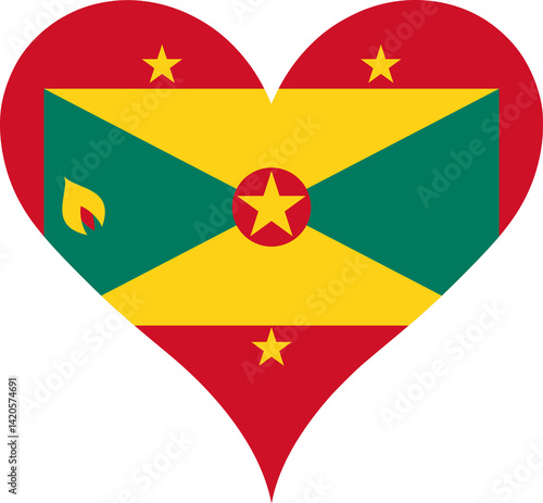 Free Download Heart Flag Grenada, Heart Grenada Flag - GFXLoad