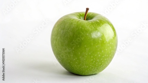 Whole Green Apple on White Background