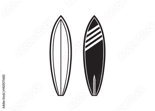 Surfboard silhouette vector