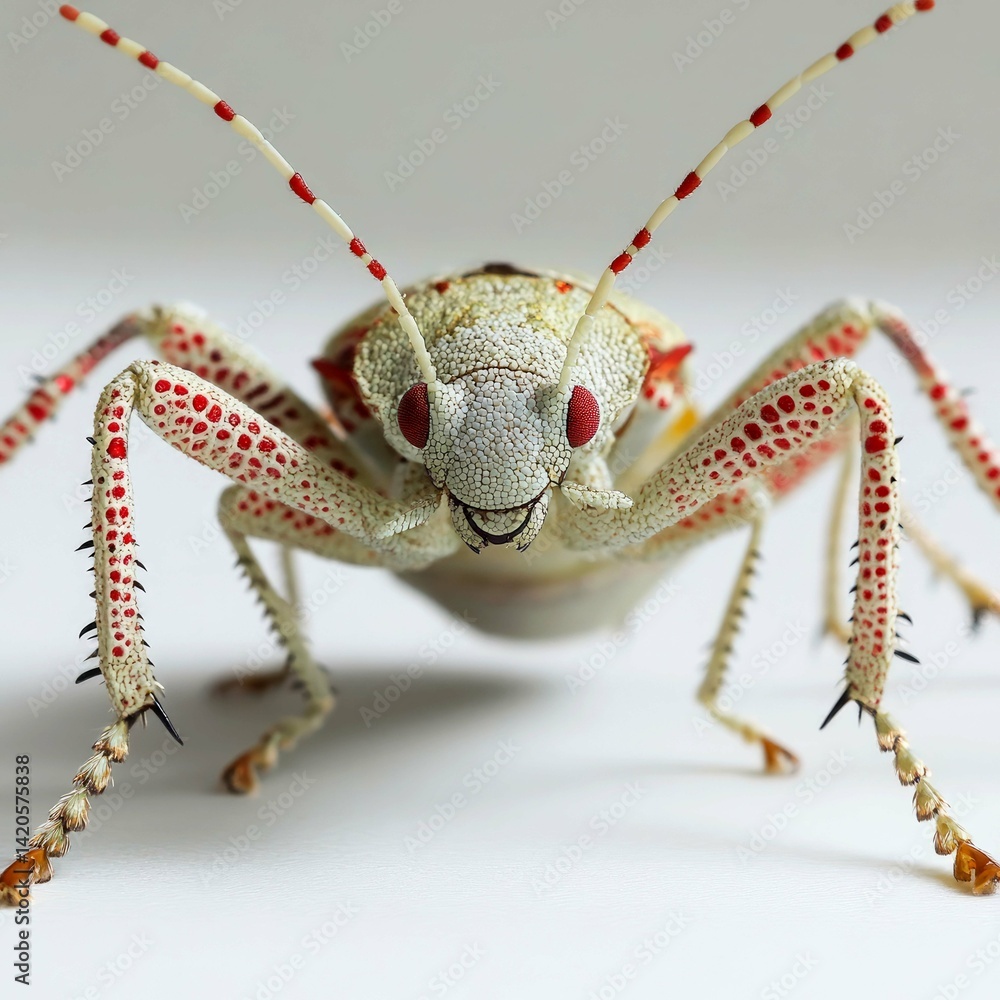 Close-up of a Striking Red and White Insect Close-up of a Striking Red and White Insect