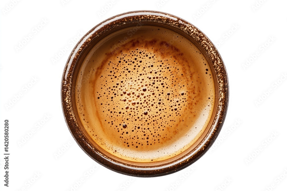 Coffee in Ceramic Mug Top View Coffee in Ceramic Mug Top View