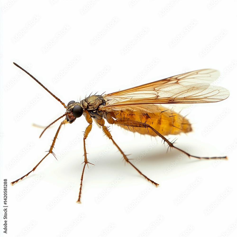 Detailed Macro Photography of an Insect with Transparent Wings Detailed Macro Photography of an Insect with Transparent Wings