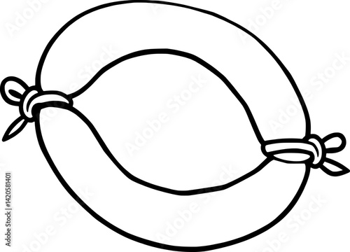 Simple Line Drawing Of A Life Preserver With Knots