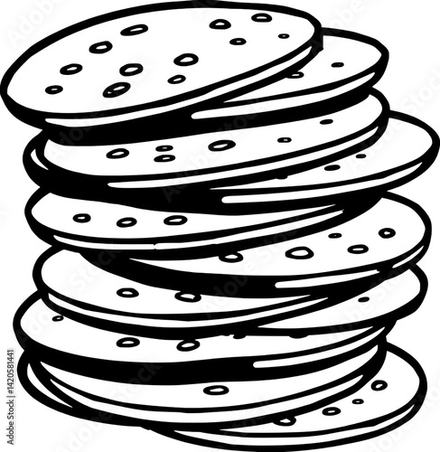 A Stack of Round Dotted Crackers a Delicious Treat