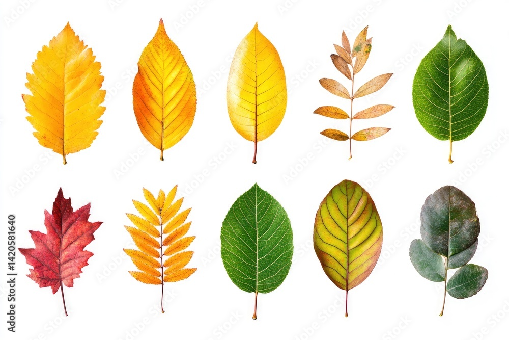 Autumn Leaves Isolated on White Autumn Leaves Isolated on White