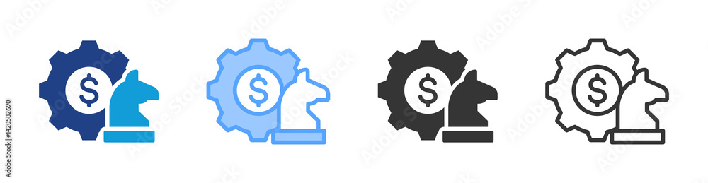 Business Strategy icon set multiple style collection Business Strategy icon set multiple style collection