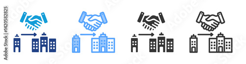 Acquisition icon set multiple style collection