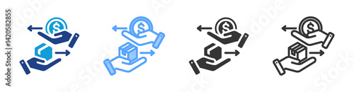 Direct Sales icon set multiple style collection