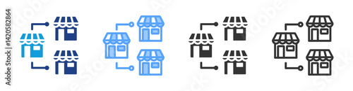 Franchise icon set multiple style collection