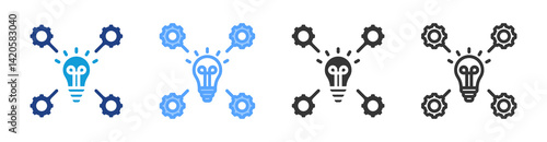 Implementation icon set multiple style collection