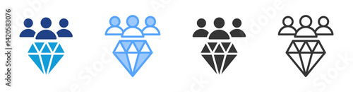 Value Proposition icon set multiple style collection