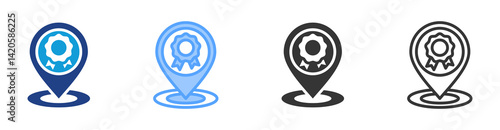 Positioning icon set multiple style collection