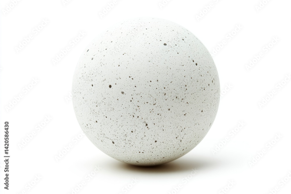 White Speckled Sphere on White Background White Speckled Sphere on White Background