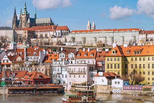 Photography View of Prague's Castel from Charles Bridge or or Old Town Bridge Tower