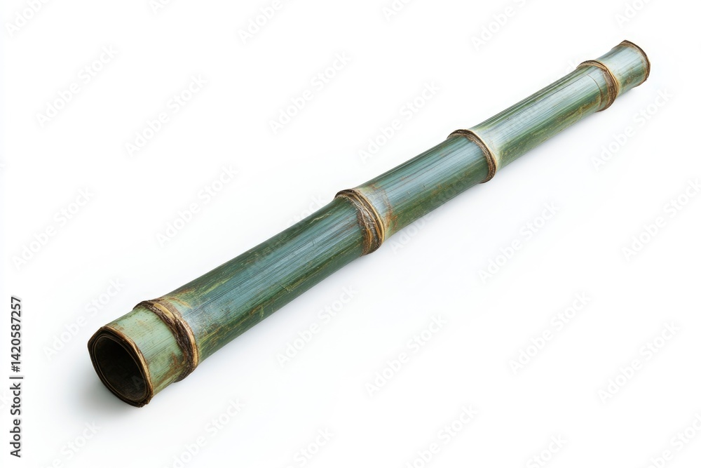 Fototapeta premium Green Bamboo Stick on White Background
