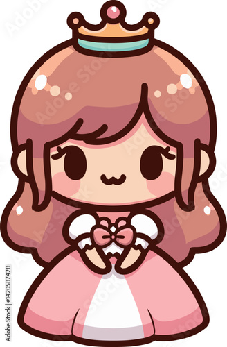 王冠をかぶったお姫様のイラスト

