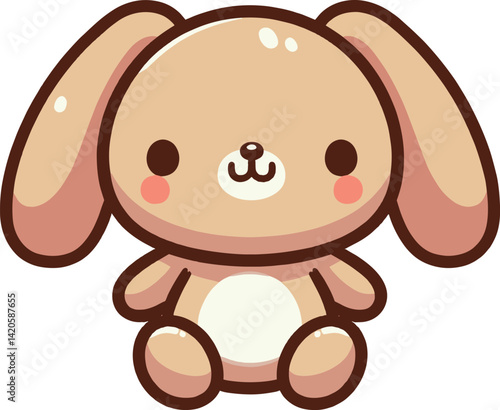 タレ耳うさぎのぬいぐるみのイラスト