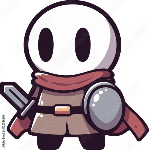 剣と盾を持ったキャラクターのイラスト
